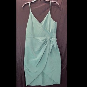 BCBGeneration Teal Dress, V Neck, Spaghetti Strap, Size 8